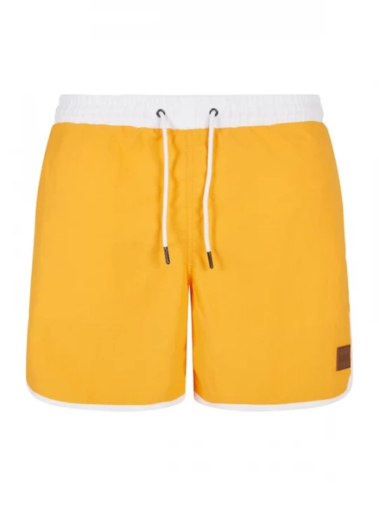 Foto van product Urban Classics Zwemshorts 'Retro' goudgeel / wit