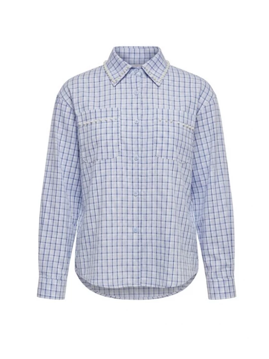 Foto van product usha BLACK LABEL Blouse blauw / lichtblauw / parelwit