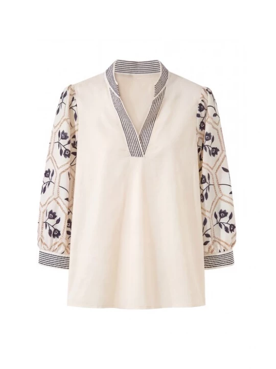 Foto van product usha BLACK LABEL Blouse blauw / wit