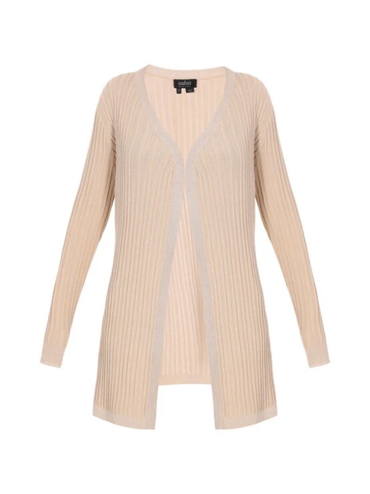 Foto van product usha BLACK LABEL Gebreid vest 'Classic' beige / zilver