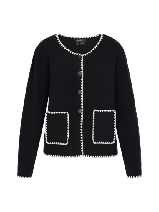 Foto van product usha BLACK LABEL Gebreid vest 'Classic' zwart