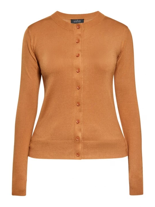 Foto van product usha BLACK LABEL Gebreid vest cognac