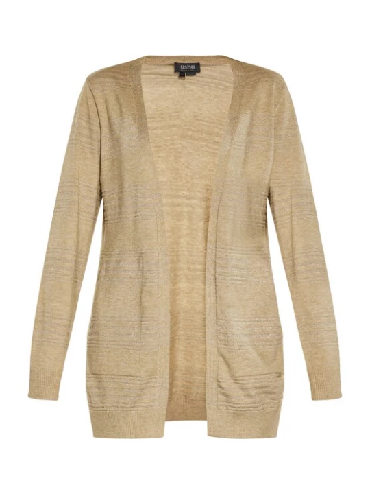 Foto van product usha BLACK LABEL Gebreid vest donkerbeige / zilver