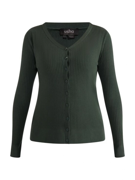 Foto van product usha BLACK LABEL Gebreid vest donkergroen