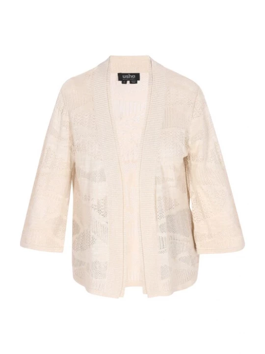 Foto van product usha BLACK LABEL Gebreid vest 'Fashion Look' offwhite