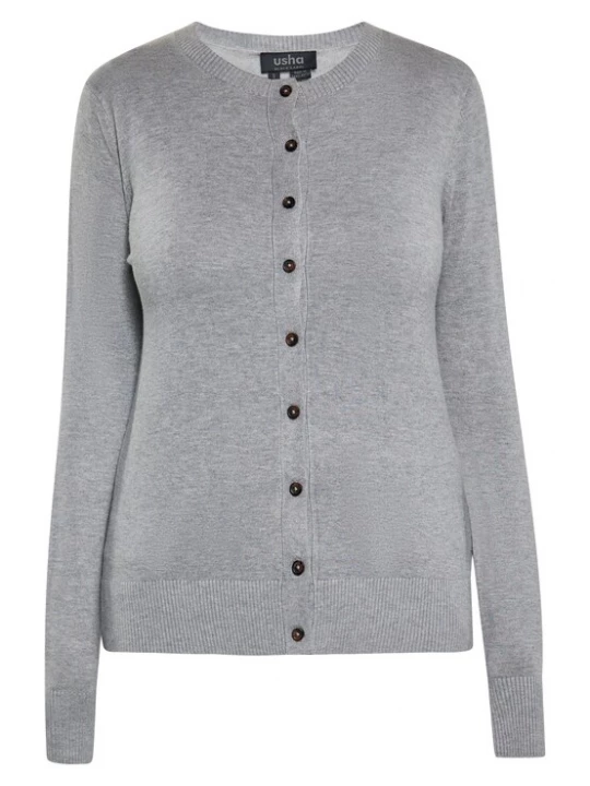 Foto van product usha BLACK LABEL Gebreid vest grijs gemêleerd