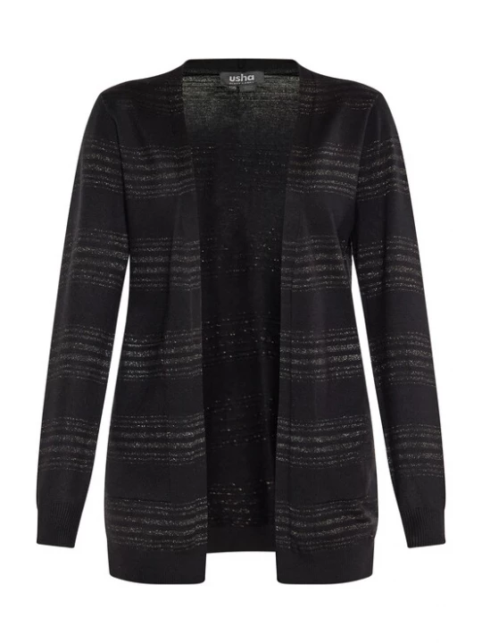 Foto van product usha BLACK LABEL Gebreid vest lichtbeige / zwart