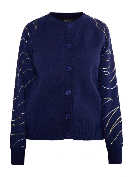 Foto van product usha BLACK LABEL Gebreid vest marine / goud