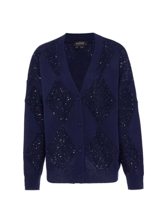 Foto van product usha BLACK LABEL Gebreid vest navy