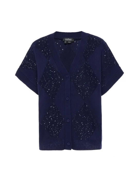 Foto van product usha BLACK LABEL Gebreid vest navy