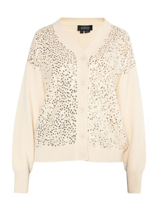Foto van product usha BLACK LABEL Gebreid vest 'Nowles' crème / goud