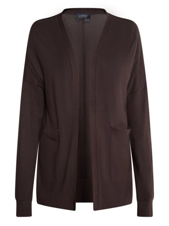 Foto van product usha BLACK LABEL Gebreid vest 'Nowles' donkerbruin