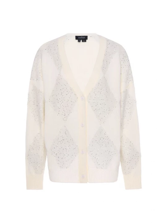 Foto van product usha BLACK LABEL Gebreid vest offwhite