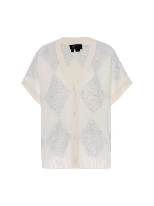 Foto van product usha BLACK LABEL Gebreid vest offwhite