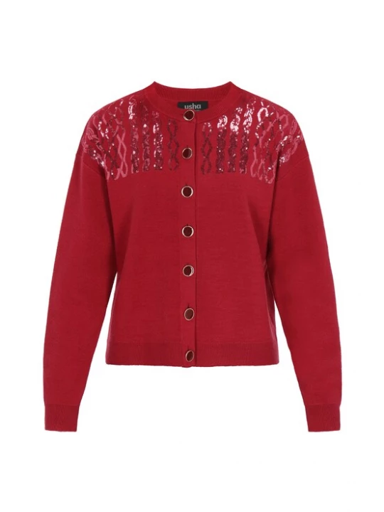 Foto van product usha BLACK LABEL Gebreid vest rood