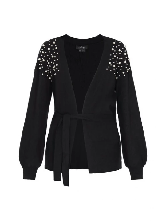 Foto van product usha BLACK LABEL Gebreid vest zwart