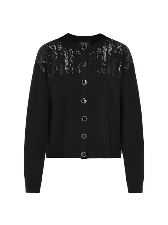 Foto van product usha BLACK LABEL Gebreid vest zwart