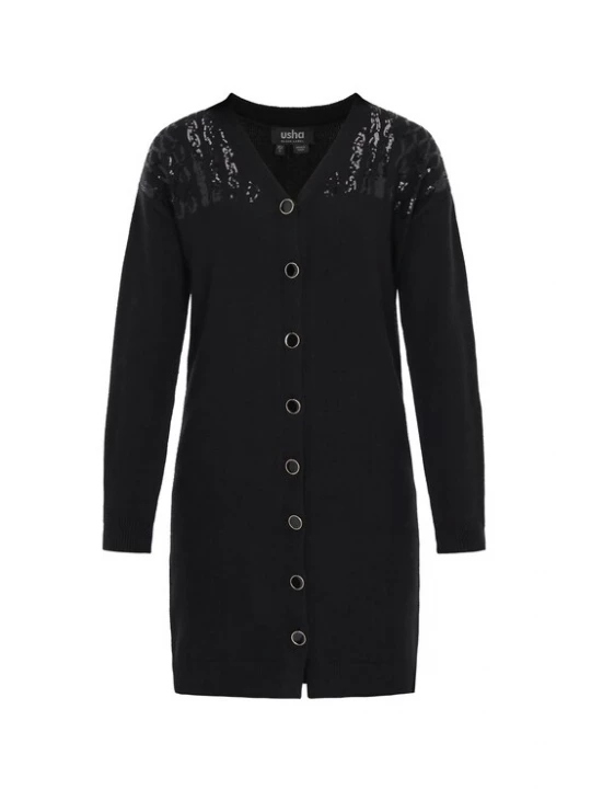 Foto van product usha BLACK LABEL Gebreid vest zwart