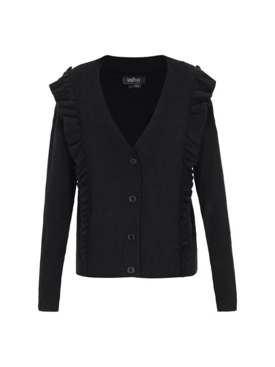 Foto van product usha BLACK LABEL Gebreid vest zwart
