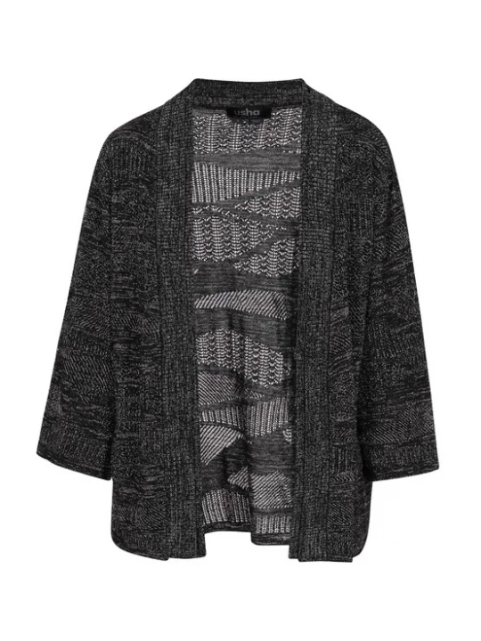 Foto van product usha BLACK LABEL Gebreid vest zwart gemêleerd