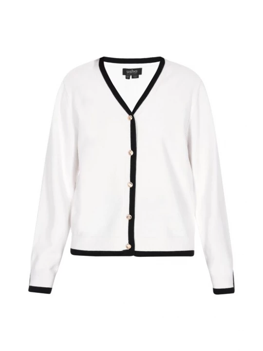 Foto van product usha BLACK LABEL Gebreid vest zwart / offwhite