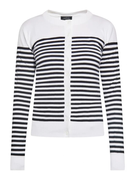 Foto van product usha BLACK LABEL Gebreid vest zwart / wit