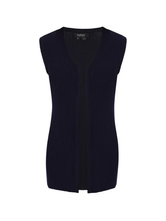 Foto van product usha BLACK LABEL Gebreide bodywarmer 'Classic' donkerblauw