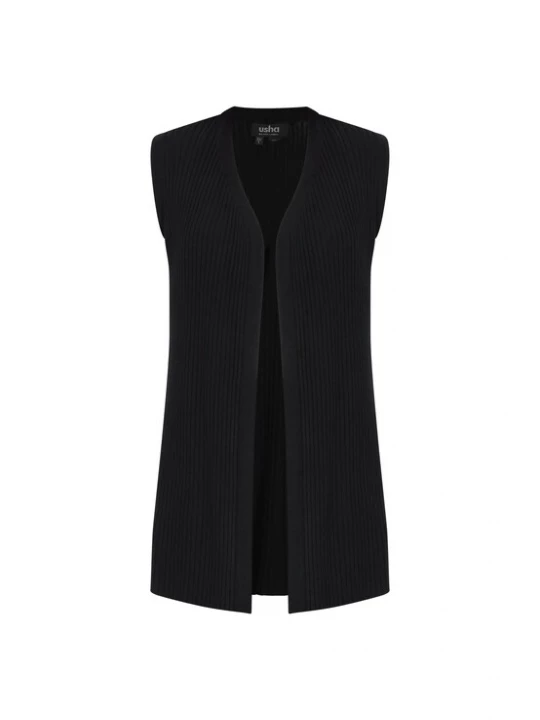 Foto van product usha BLACK LABEL Gebreide bodywarmer 'Classic' zwart