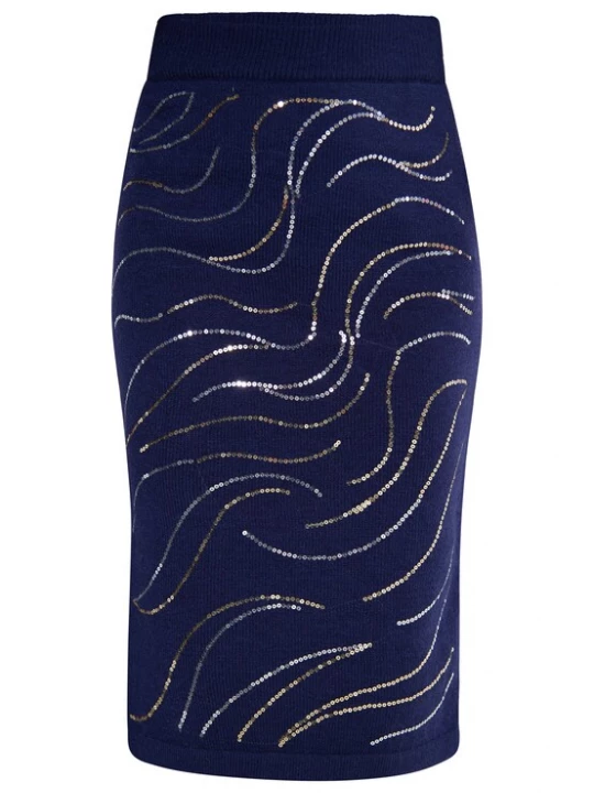 Foto van product usha BLACK LABEL Rok marine / zilver