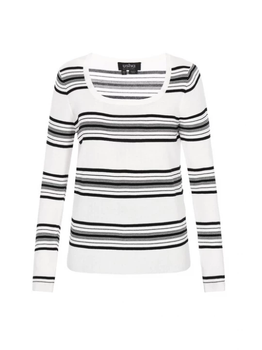Foto van product usha BLACK LABEL Trui donkergroen / offwhite