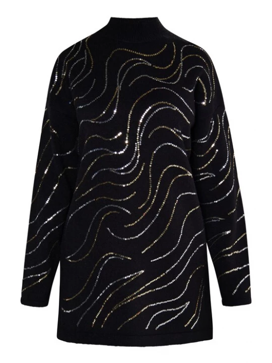 Foto van product usha BLACK LABEL Trui goud / zwart / zilver