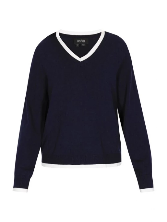 Foto van product usha BLACK LABEL Trui marine / wit