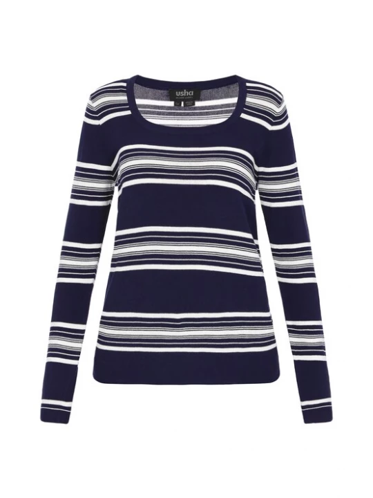 Foto van product usha BLACK LABEL Trui navy / wit