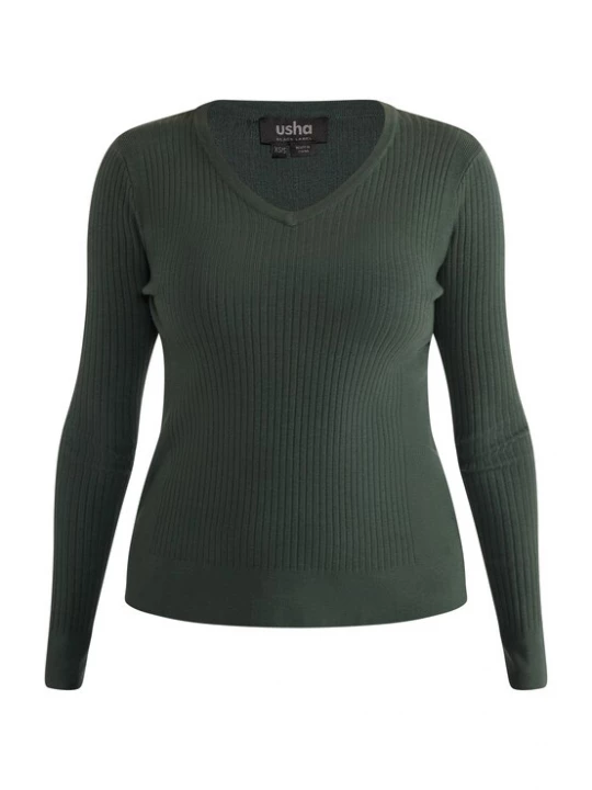 Foto van product usha BLACK LABEL Trui 'Nowles' donkergroen