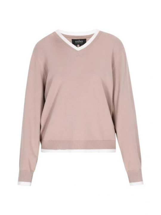 Foto van product usha BLACK LABEL Trui taupe / wit