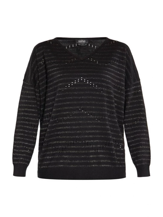 Foto van product usha BLACK LABEL Trui zwart / zilver