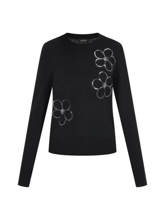Foto van product usha BLACK LABEL Trui zwart / zilver