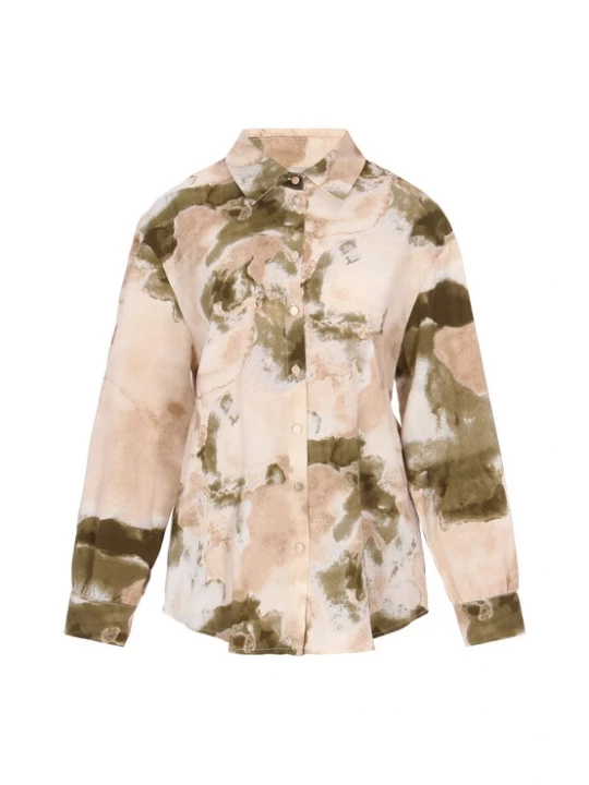 Foto van product Usha Blouse beige / crème / olijfgroen