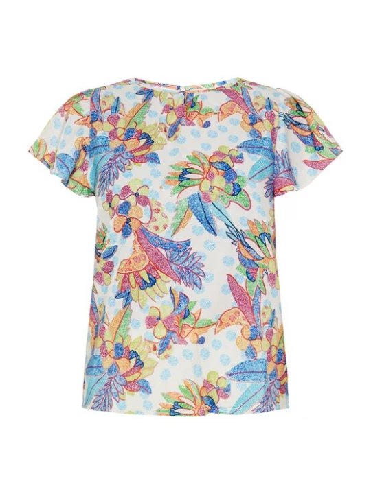 Foto van product FELIPA Blouse hemelsblauw / lichtgeel / groen / lichtrood