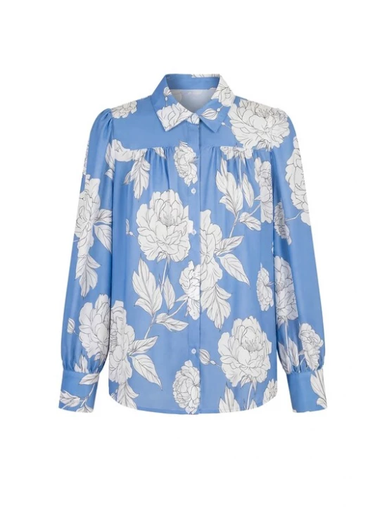 Foto van product Usha Blouse blauw / wit