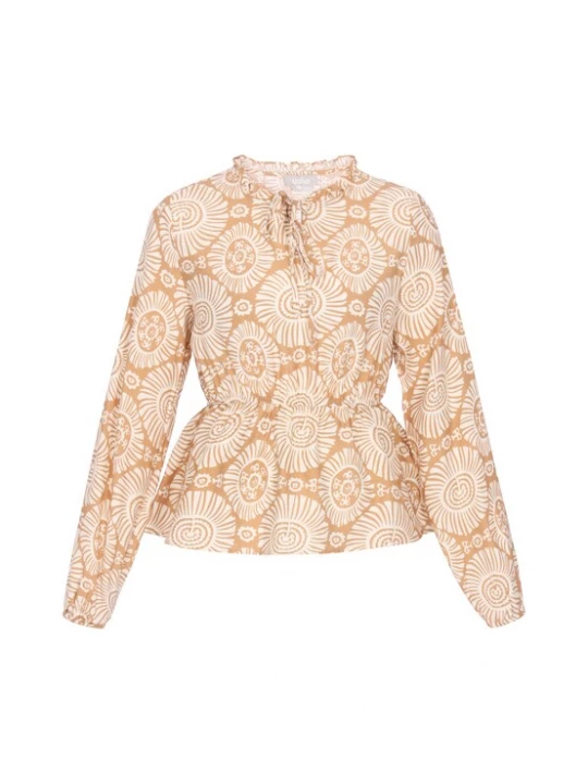 Foto van product Usha Blouse camel / natuurwit