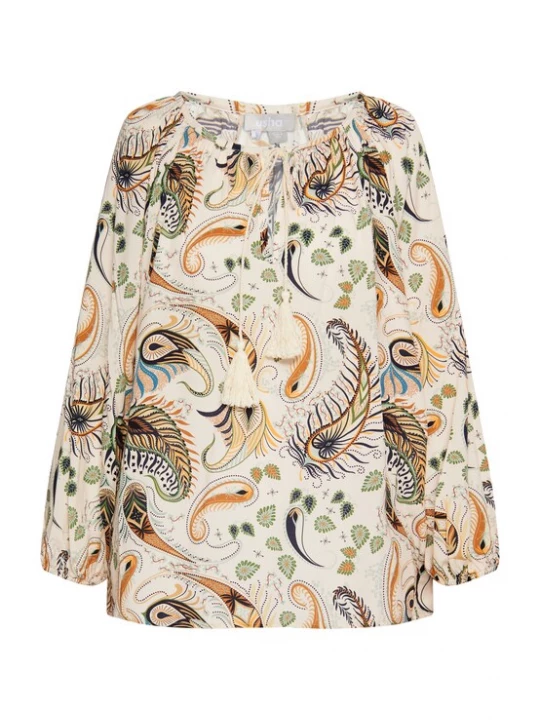 Foto van product Usha Blouse crème / blauw / pueblo / zwart