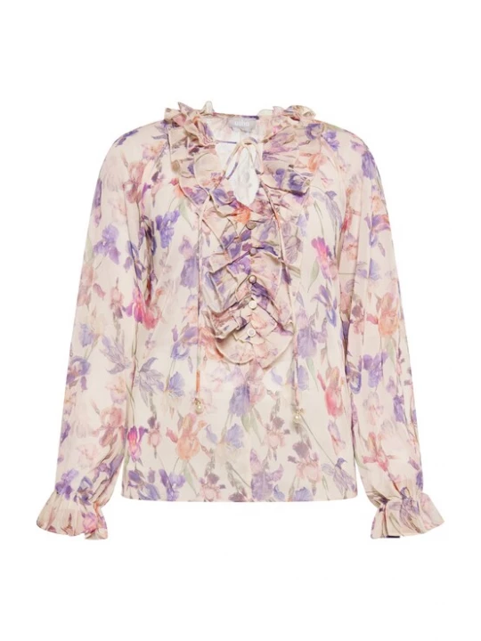Foto van product Usha Blouse crème / donkerlila / pink / rosa