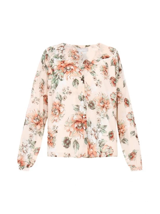 Foto van product Usha Blouse crème / jade groen / oranje