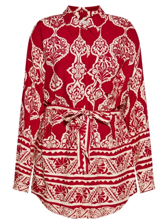 Foto van product Usha Blouse donkerrood / wit