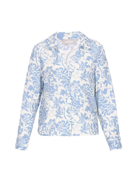 Foto van product Usha Blouse duifblauw / wit