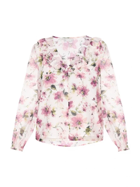 Foto van product Usha Blouse 'Fashion Look' groen / rosa / eosine / wit
