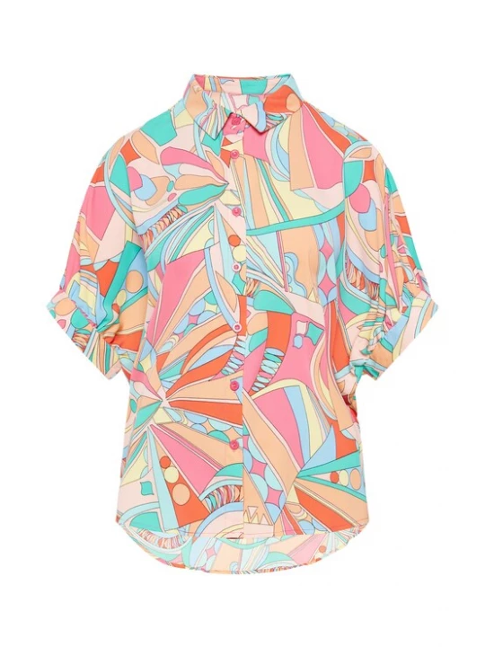 Foto van product FELIPA Blouse 'Fashion Look' turquoise / pasteelgeel / oranje / pink