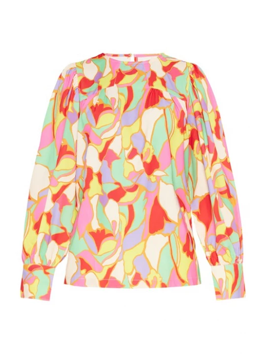 Foto van product Usha Blouse geel / lichtgroen / rood / wit