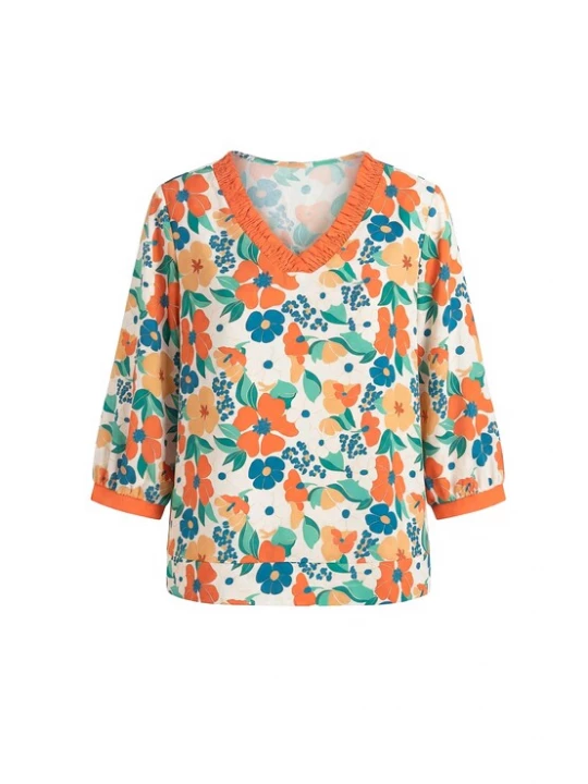 Foto van product Usha Blouse gemengde kleuren / wit